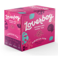 Loverboy Hibiscus Pom Sparkling Hard Tea, 6 Pack Cans, 69 Fluid ounce