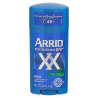 Arrid Extra Extra Dry Antiperspirant Deodorant, Ultra Fresh, Solid, 2.6 Ounce