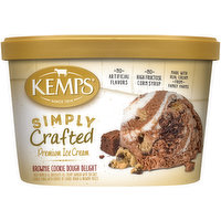 Kemps Simply Crafted Ice Cream, Premium, Brownie Cookie Dough Delight, 1.5 Quart