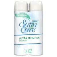 Gillette Ultra Sensitive Shave Gel twin pack, 14oz, 14 Ounce