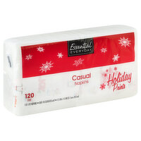 Essential Everyday Napkins, Casual, Holiday Prints, 1-Ply, 120 Each