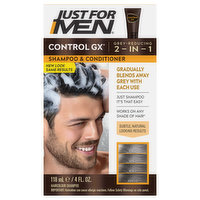 Just For Men Control GX Haircolour Shampoo and Conditioner, Grey Reducing, 2 in 1, 4 Fluid ounce