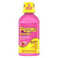 Pepto-Bismol Multi-Symptom Pepto Bismol Liquid, Upset Stomach & Diarrhea Relief, Over-the-Counter Medicine, Cherry, 16 Oz, 16 Ounce