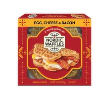 Nordic Waffles Waffle Sandwiches, Egg + Bacon Cheddar, 2 Each