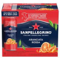 Sanpellegrino Sparkling Drinks, Italian, Aranciata Rossa, 6 Each