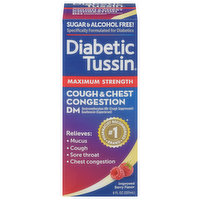 Diabetic Tussin Cough & Chest Congestion DM, Maximum Strength, Berry Flavor, 8 Fluid ounce