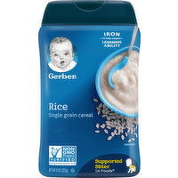 Gerber Cereal, Rice, Single Grain, 8 Ounce