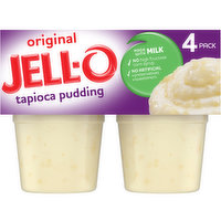 Jell-O Original Tapioca Ready-to-Eat Pudding Cups Snack, 4 Each