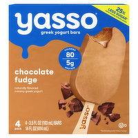 Yasso Yogurt Bars, Greek, Chocolate Fudge, 4 Packs, 4 Each