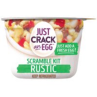 Just Crack An Egg Rustic Scramble Breakfast Bowl Kit with Turkey Sausage, Mozzarella Cheese, Potatoes, Mushrooms, Onions & Red Peppers, 3 Ounce
