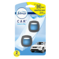 Febreze Car Febreze Car Air Freshener Vent Clip, Linen & Sky Scent, .06 oz, 2 Ct, 0.13 Ounce