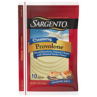 Sargento Cheese Slices, Provolone, Creamery, 10 Each