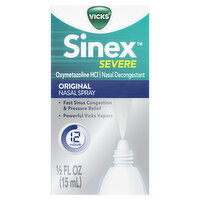 Vicks Severe Vicks Sinex SEVERE Nasal Spray, Decongestant Medicine, 0.5 fl oz, 0.5 Ounce