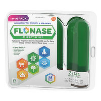 Flonase Allergy Relief, Full Prescription Strength, Non-Drowsy, Nasal Spray, Twin Pack, 2 Each