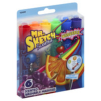 Mr. Sketch Markers, Washable, Scented, 6 Each