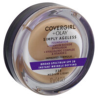 CoverGirl + Olay Simply Ageless Instant Wrinkle Defying, Medium Light 235, Broad Spectrum SPF 28, 12 Gram