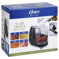 Oster Chopper, 3-Cup, with Accessories, 1 Each