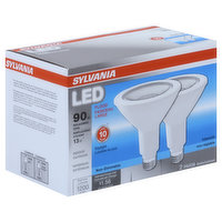 Sylvania Light Bulbs, LED, Flood, Daylight, 13 Watts, 2 Each