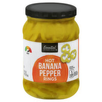 ESSENTIAL EVERYDAY Banana Pepper, Rings, Hot, 16 Ounce