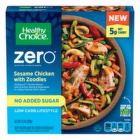 Healthy Choice Zero Sesame Chicken with Zoodles, No Added Sugar, Low Carb Lifestyle, 9.5 Ounce