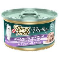 Fancy Feast Medleys Wet Cat Food, Medleys Wild Salmon Florentine With Garden Greens in Delicate Sauce, 3 Ounce