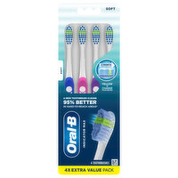 Oral-B Toothbrushes, Soft, Extra Value Pack, 4 Each