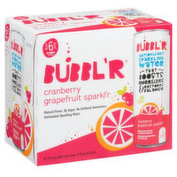 BUBBL'R Antioxidant Sparkling Water - cranberry grapefruit sparkl'r - 6 pk/12 fl oz. Cans, 72 Fluid ounce