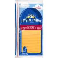 Crystal Farms Wisconsin Sharp Cheddar Cheese Slices, 8 Ounce