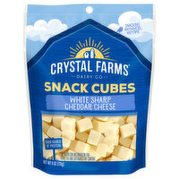 Crystal Farms Cheese, White Sharp Cheddar, Snack Cubes, 6 Ounce