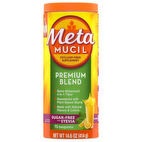 Meta Mucil Fiber Powder, Sugar-Free, Orange, Premium Blend, with Stevia, 14.6 Ounce