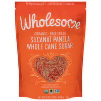 Wholesome Whole Cane Sugar, Organic, Sucanat Panela, 16 Ounce