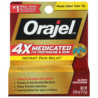Orajel Toothache & Gum, Instant Pain Relief, Gel, 0.25 Ounce