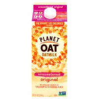 Planet Oat Unsweetened Original Oatmilk, 52 Fluid ounce