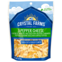 Crystal Farms Cheese, 3 Pepper Cheese, Thick Cut, 7 Ounce