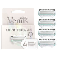 Venus Pubic Hair and Skin, Women's Razor Blades, 4 Refills, 4 Each