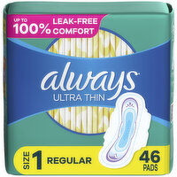 Always Ultra Thin Always Ultra Thin Pads with Wings, Size 1, 46, 46 Each
