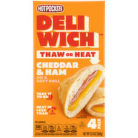 Hot Pockets Cheddar and Ham Deliwich, 12.9 Ounce