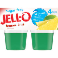 Jell-O Lemon-Lime Sugar Free Ready-to-Eat Jello Cups Gelatin Snack, 4 Each