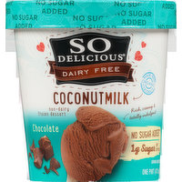 So Delicious So Delicious® Dairy Free Coconutmilk No Sugar Added Chocolate Frozen Dessert 1 pt. Tub, 1 Pint