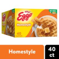 Eggo Frozen Waffles, Homestyle, Easy Breakfast, 49.3 Ounce