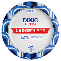 Dixie Ultra Plates, Extra Space, Large, 12 Each