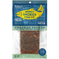 Honey Smoked Fish Co. Cracked Pepper Honey Smoked Salmon, 8 Ounce