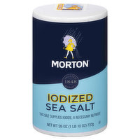 Morton Sea Salt, Iodized, 26 Ounce