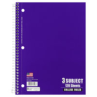 Norcom 3 Pack 100 Count Left-Handed Spiral Notebook, College Ruled (Black, Blue, and Red)