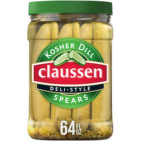 Claussen Kosher Dill Deli-Style Pickle Spears, 64 Fluid ounce