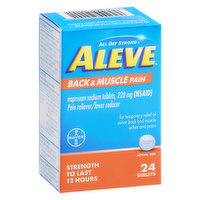 Aleve Back & Muscle Pain, 220 mg, Tablets, 24 Each