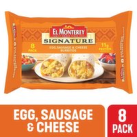 El Monterey Signature Burritos, Egg, Sausage & Cheese, 8 Each