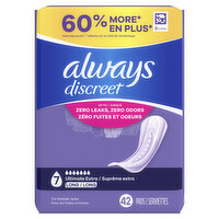 Always Discreet Discreet Ultimate Extra Protect Absorbency, Regular Length, 42 Each