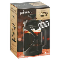 Primula Coffee Press, Black, Tempo, Glass, 6 Cup, 1 Each