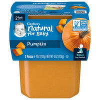 Gerber Natural for Baby Pumpkin, Sitter 2nd Foods, 2 Pack, 2 Each